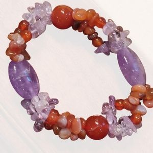 Glass Beaded stretchy bracelet